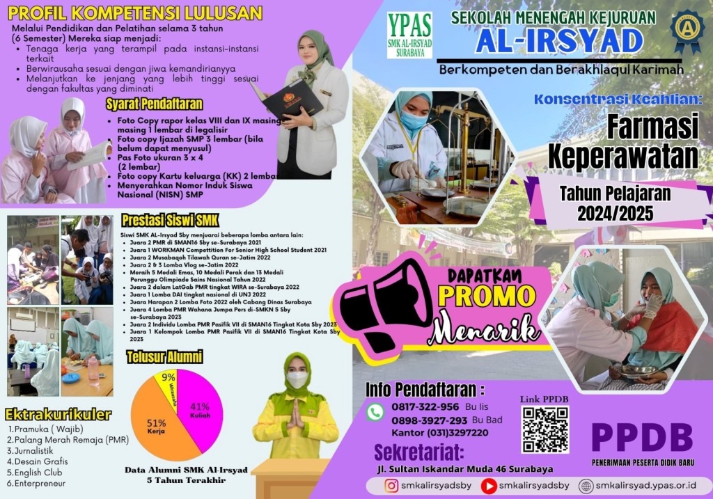 Penerimaan Peserta Didik Baru (PPDB) SMK Al-Irsyad Surabaya Tahun Pelajaran 2024-2025